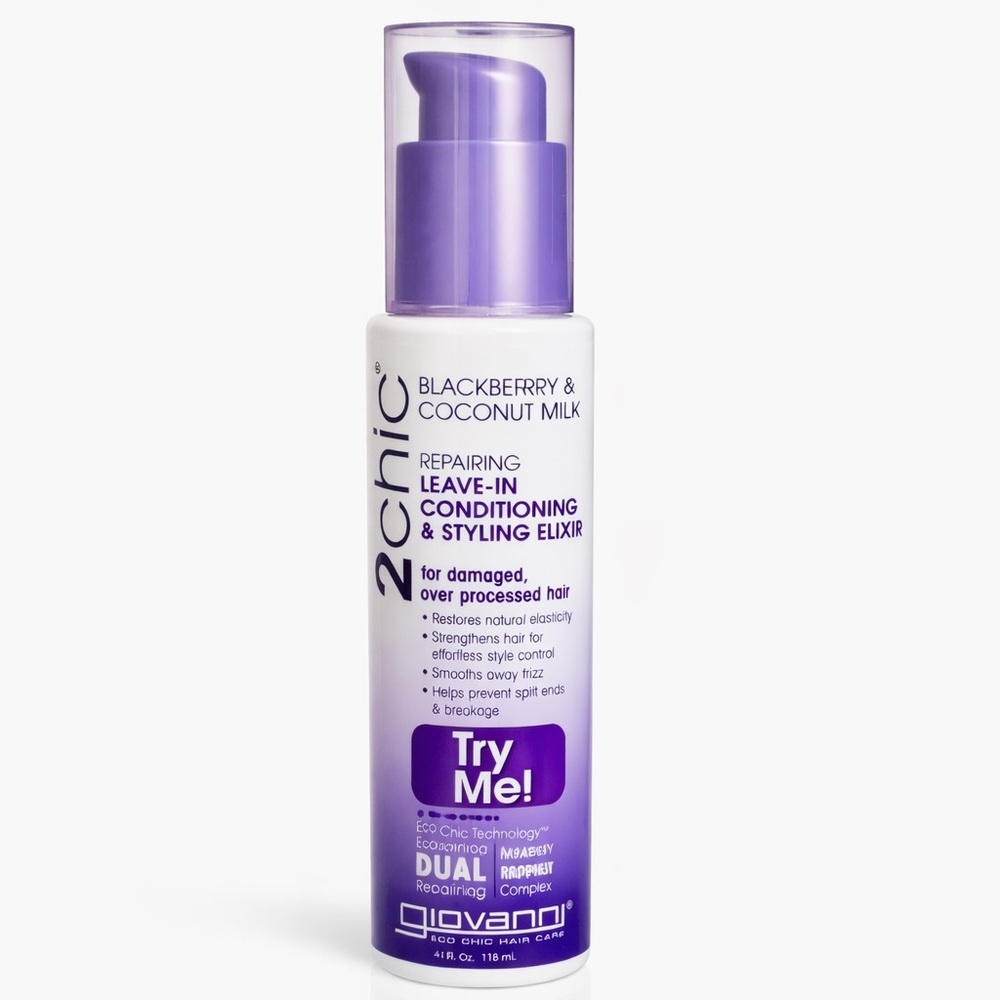 Giovanni 2Chic Blackberry & Coconut Milk Leave-In Conditioner 4oz - NEW